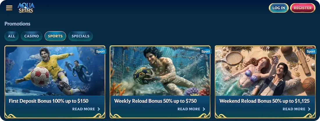 aquaspins casino bonus sport